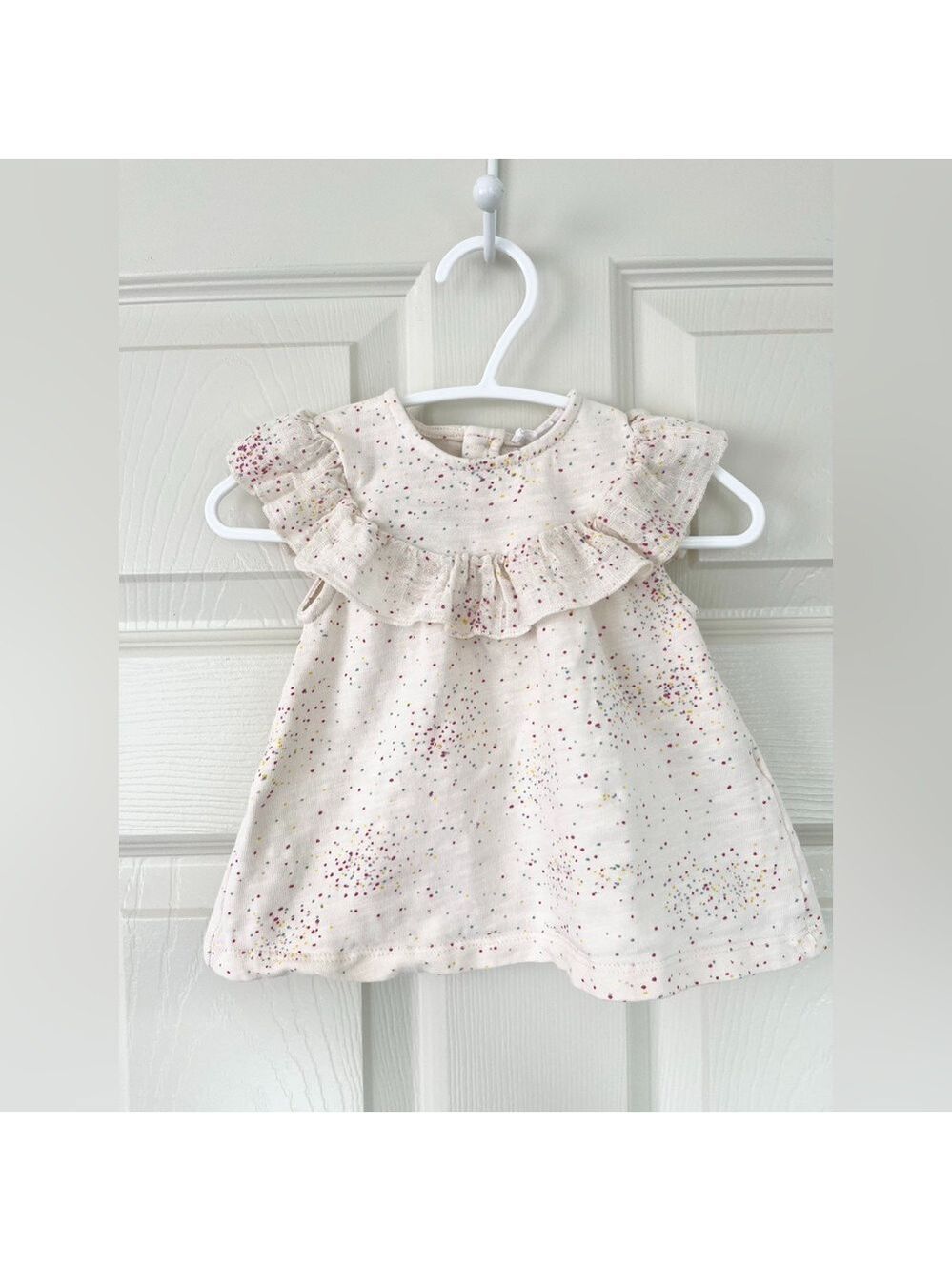 🩵4/$20 Zara Kids Cream Dress with Multicolor Dots